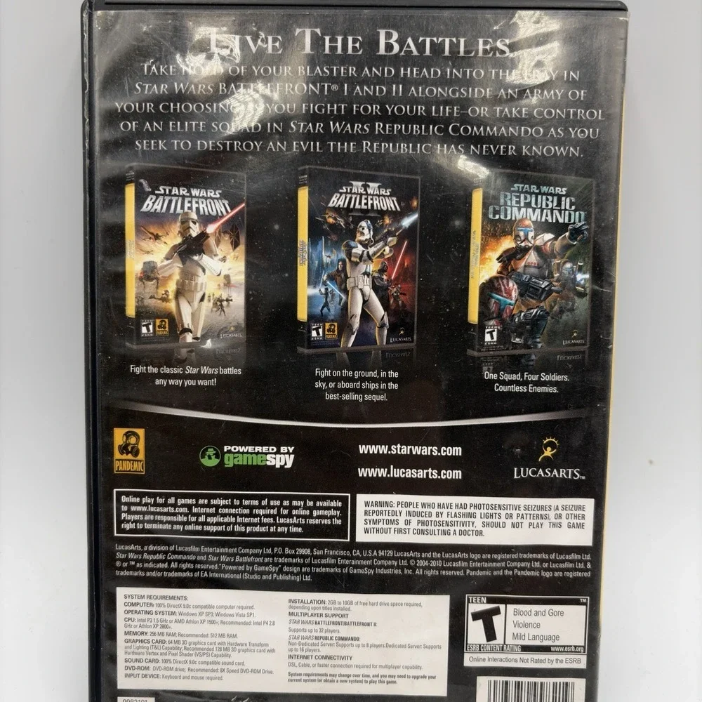 Star Wars Fan Favorites I (2-Disc, PC, CD-ROM, 2010) Missing Game 3 Read